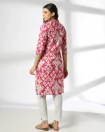 Women Ikat Cotton Straight Kurta - Image 3